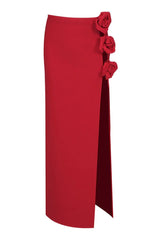 Floor length column skirt with rose embellishments - View 16 | TEVQA