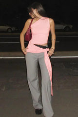 Chic One Shoulder T-Shirt - TEVQA