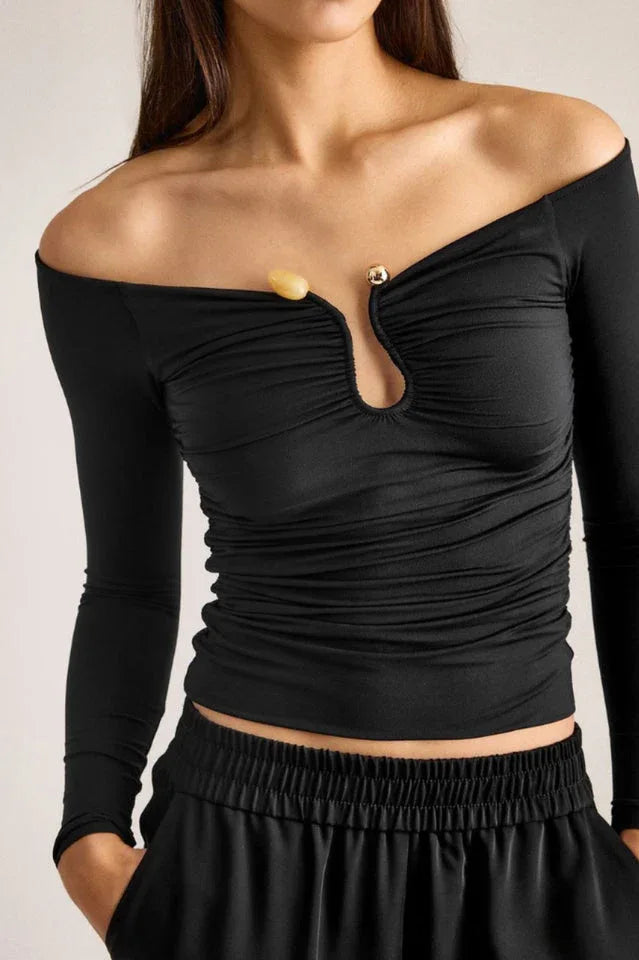 Tayla Trim Long Sleeve Top - TEVQA