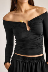 Tayla Trim Long Sleeve Top | Dress In Beauty