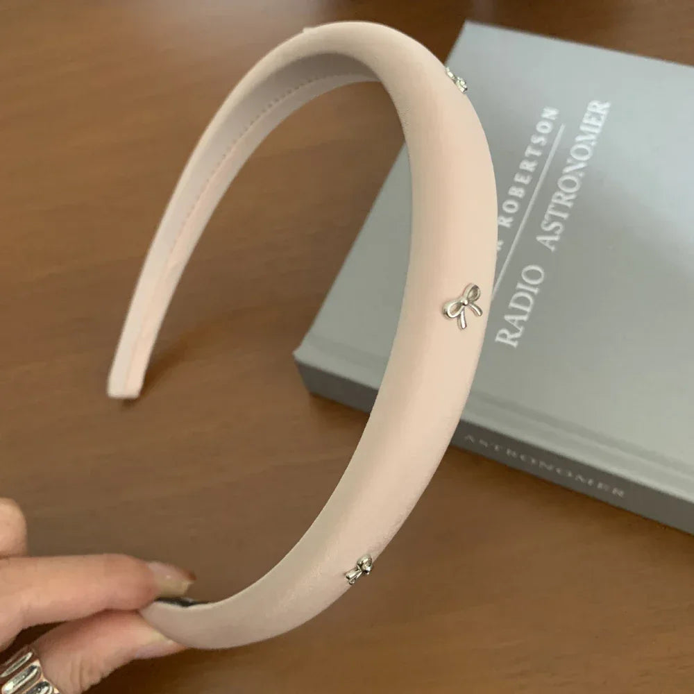 Padded headband with silver bow charms - View 6 | TEVQA