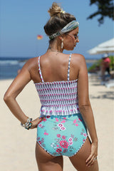 Floral Printed High Waisted Bikini Set - Dress In Beauty