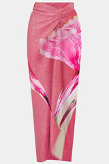 One shoulder floral swimsuit with skirt set - View 6 | TEVQA