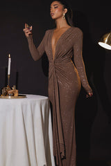 Deep V Neck Long Dress | Dress In Beauty