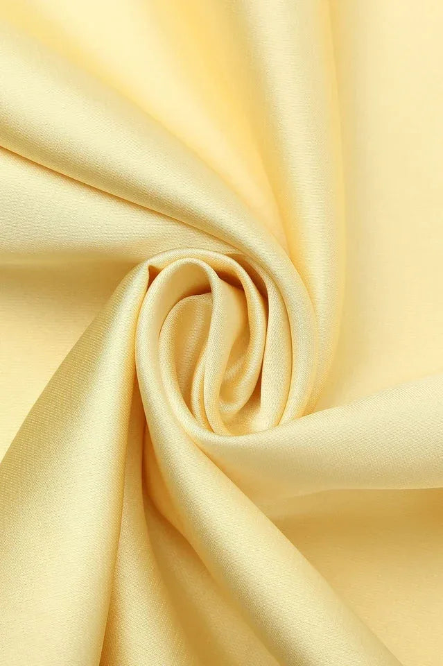 Yellow satin maxi dress with cowl neckline and adjustable straps - View 9 | TEVQA