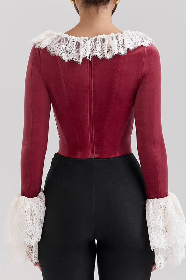 Jacinda Velvet Lace Tunic Top | Dress In Beauty