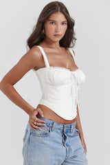 Vintage Rose Print Corset Top - View 7 | TEVQA