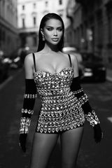 Brisbane Rhinestones Embellished Mini Dress | Dress In Beauty