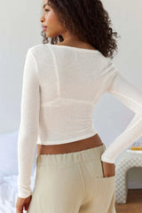 Coquette Ribbed Knit Crop Top - TEVQA