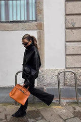 Vegan leather bomber jacket - View 26 | TEVQA