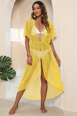 Tied Sheer Cover Up Cardigan - TEVQA