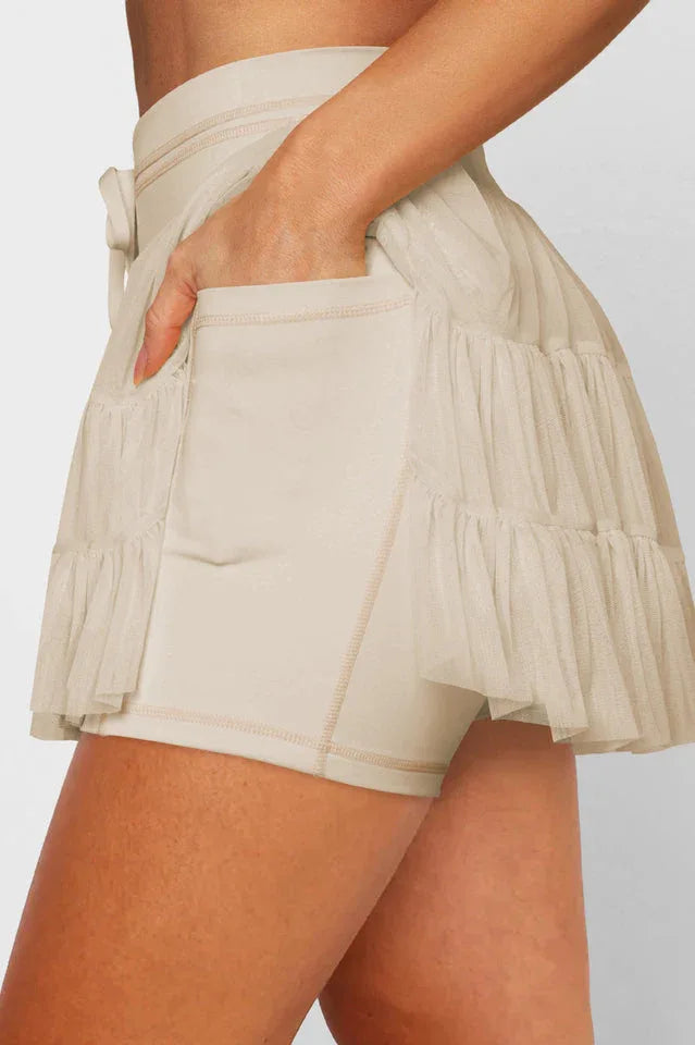 High Waist Ruffle Skort - View 15 | TEVQA