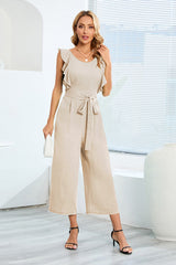 Frill Sleevless Calf Length Jumpsuit | Dress In Beauty