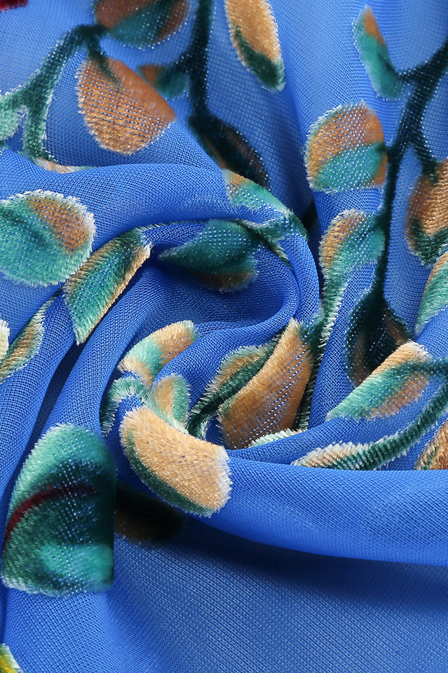 Julie Floral Velvet Burnout Backless Midi Dress | Dress In Beauty