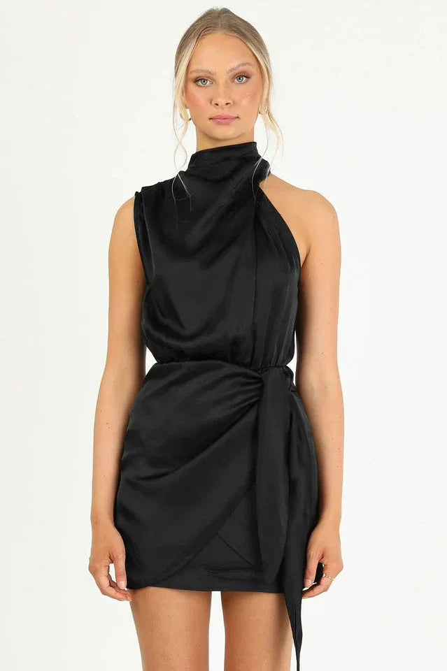 Santorini Satin Mini Dress - View 10 | TEVQA