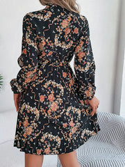 Vintage Pink Floral Pleated Dress - TEVQA
