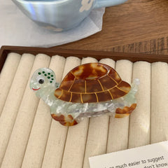 Premium Acetate Ocean Animal Hair Claw Clip - View 7 | TEVQA