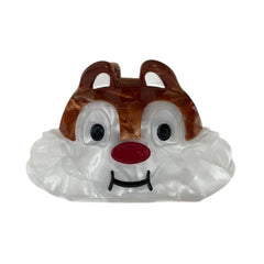 Brown chipmunk face hair claw clip