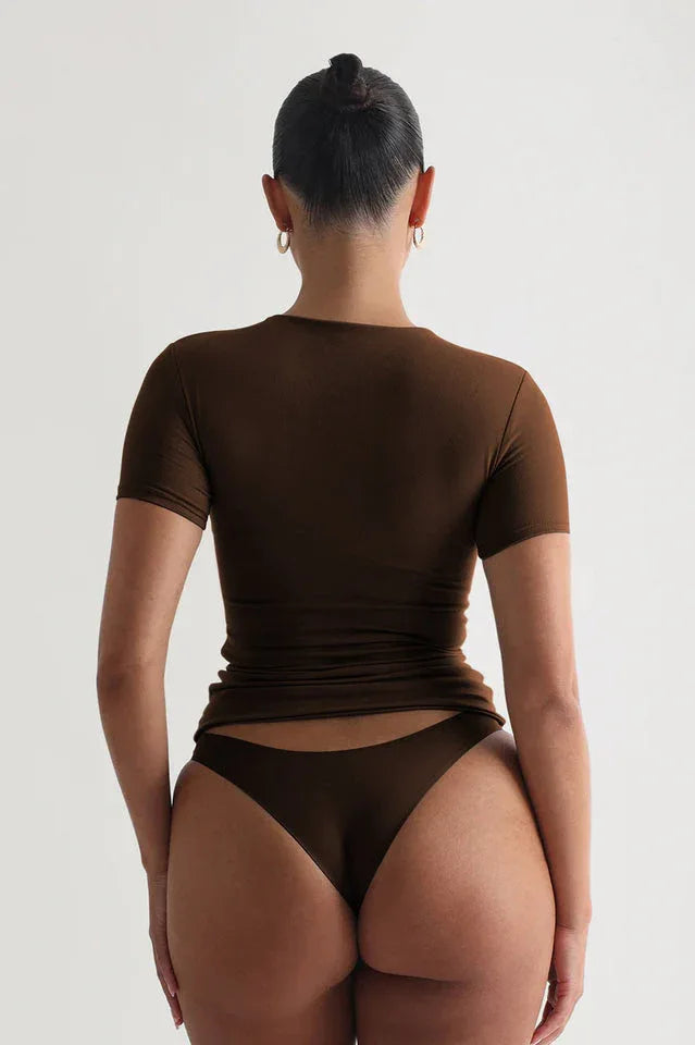 Fitted Crew Neck Baby Tee - View 16 | TEVQA