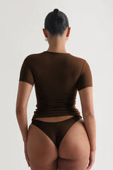 Fitted Crew Neck Baby Tee - View 16 | TEVQA