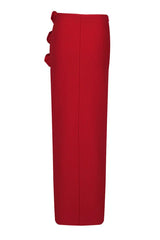 Floor length column skirt with rose embellishments - View 18 | TEVQA