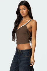 Lace Trim Cropped Tank Top - View 17 | TEVQA