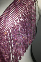 Sparkling Crystal Chainmail Crop Top - Backless Rhinestone Metal Mesh Cami - TEVQA