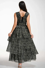 Asymmetric Tiered Formal Dress - View 12 | TEVQA