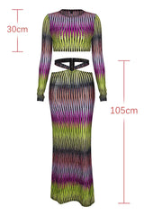 Abstract Print Knit Skirt Set - View 7 | TEVQA