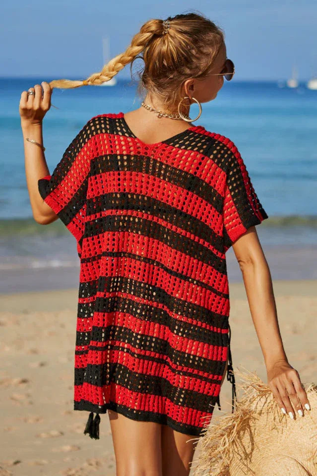 Crocheted V-Neck Beach Cover Up - View 26 | TEVQA