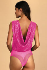 Evening Of Wonder Sequin Cowl Back Bodysuit | Dress In Beauty