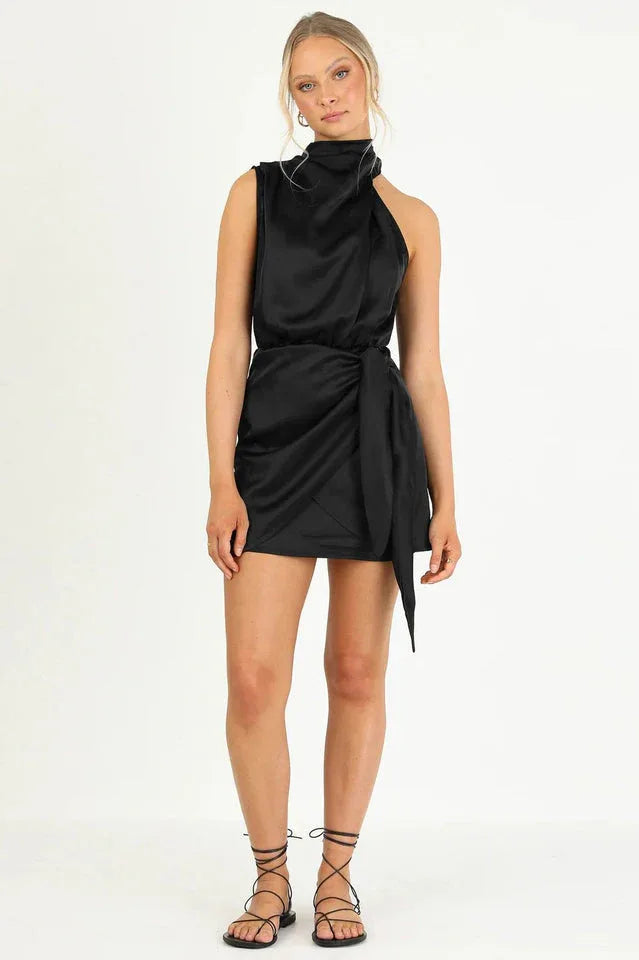 Santorini Satin Mini Dress - View 11 | TEVQA
