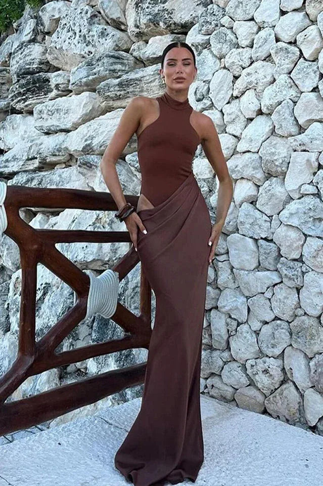 Vera Asymmetrical Cut Out Maxi Dress - TEVQA