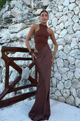 Vera Asymmetrical Cut Out Maxi Dress - TEVQA