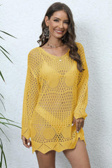 Long Sleeve Hollow Out Cover Up | Dress In Beauty