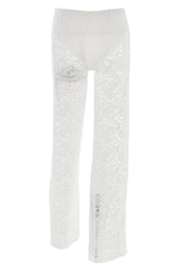 Lace Wide Leg Trousers - View 25 | TEVQA