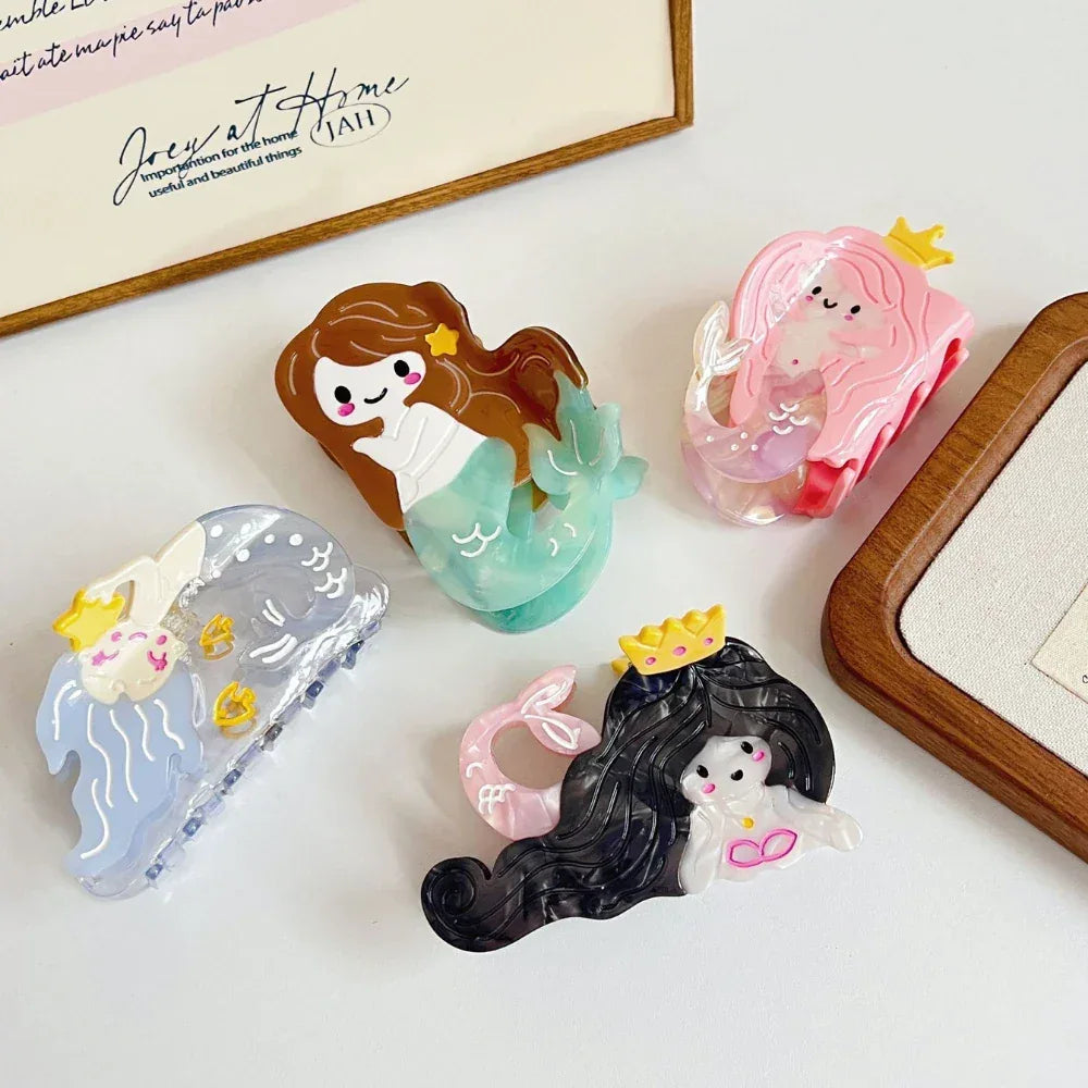 various mermaid hair clips displayed