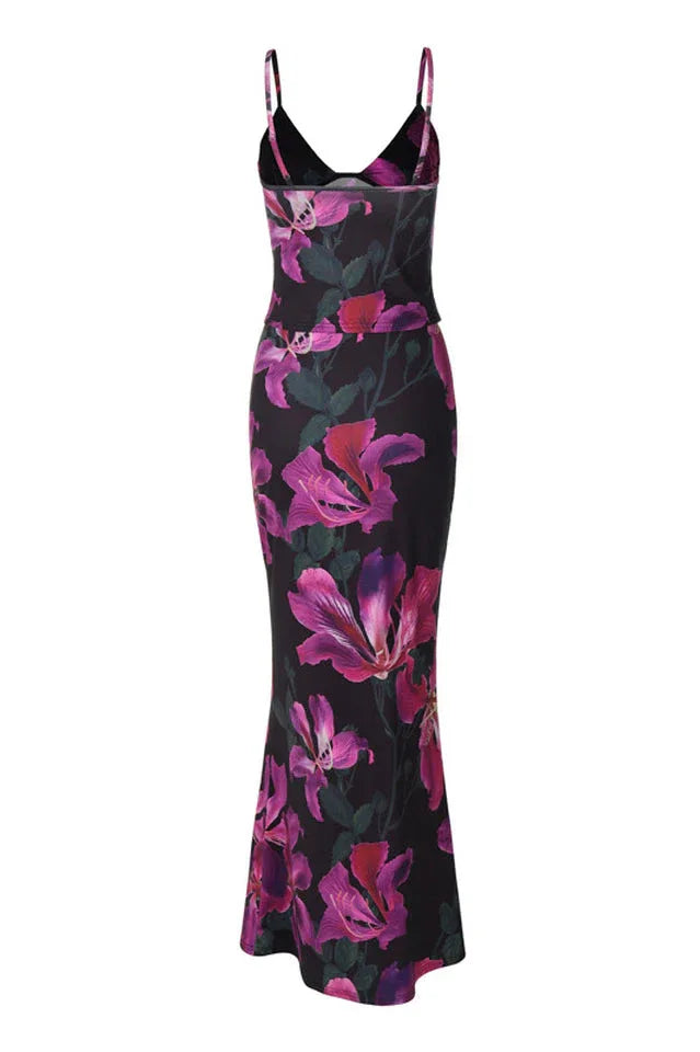 Floral print maxi skirt set - View 12 | TEVQA