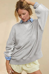 Comfy Chic Raw Seam Oversized Sweatshirt - TEVQA
