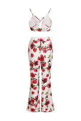 White three piece suit with red roses - View 15 | TEVQA