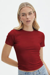 Fitted Crew Neck Baby Tee - View 17 | TEVQA