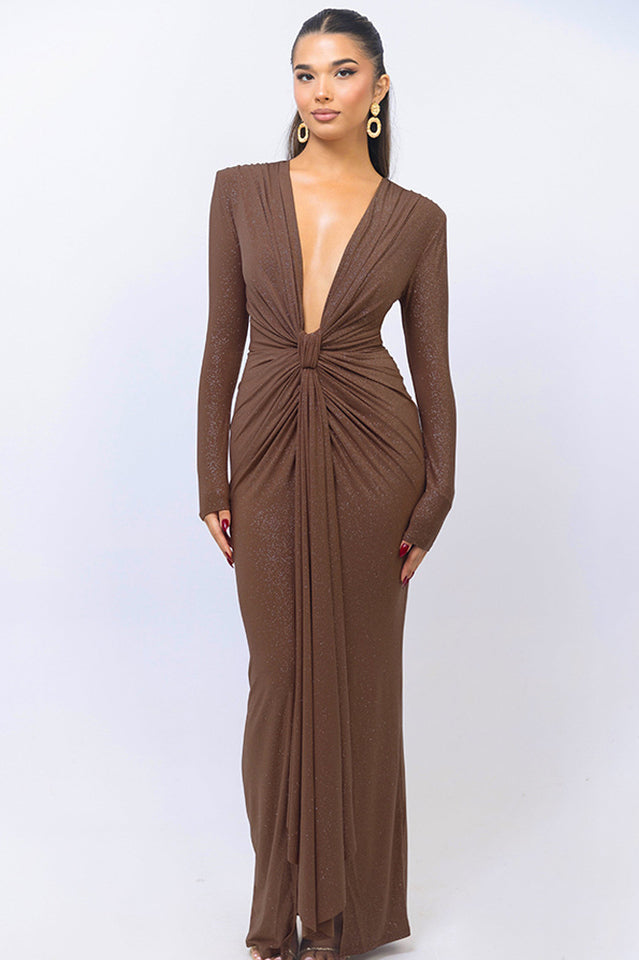 Deep V Neck Long Dress | Dress In Beauty