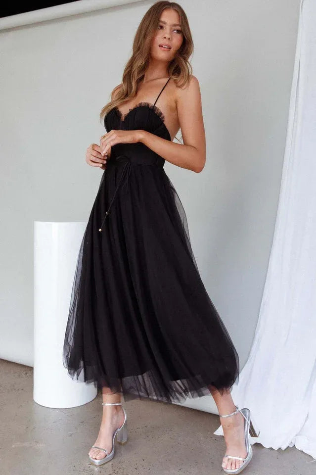Cindy Tulle Midi Dress - TEVQA