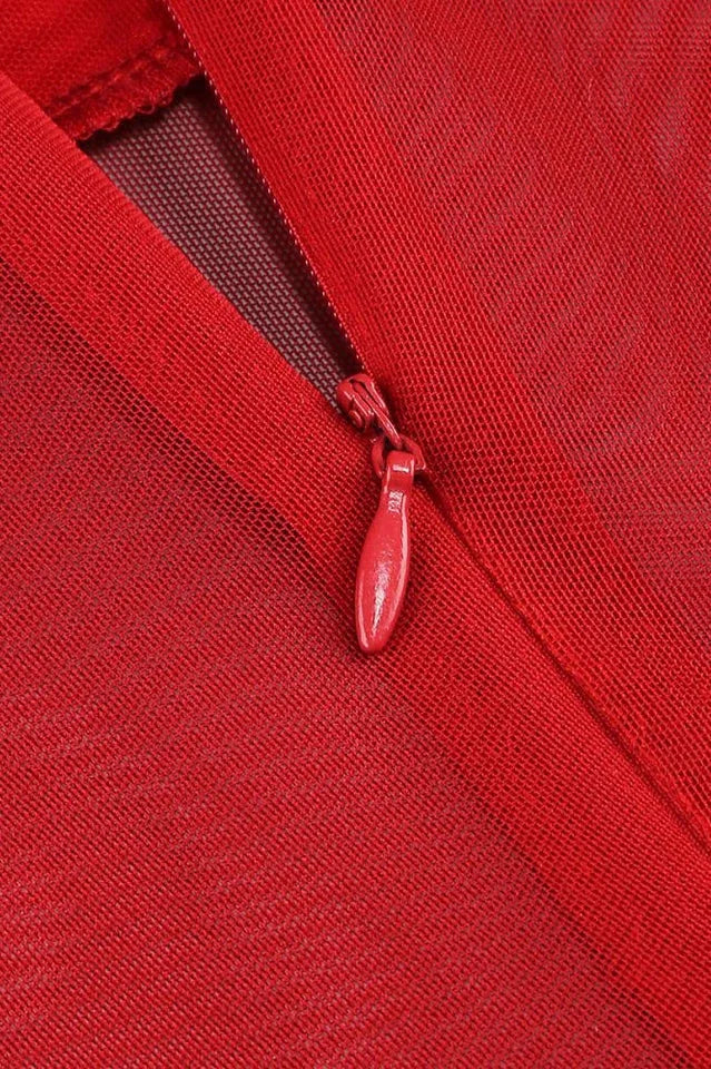 Mock Neck Mini Dress - View 16 | TEVQA