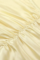 Yellow satin maxi dress with cowl neckline and strappy back - View 9 | TEVQA