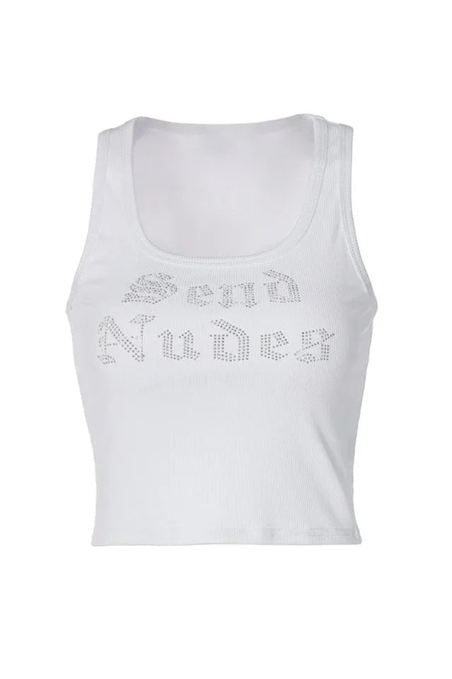 Rhinestone Graphic Tank Top - View 15 | TEVQA