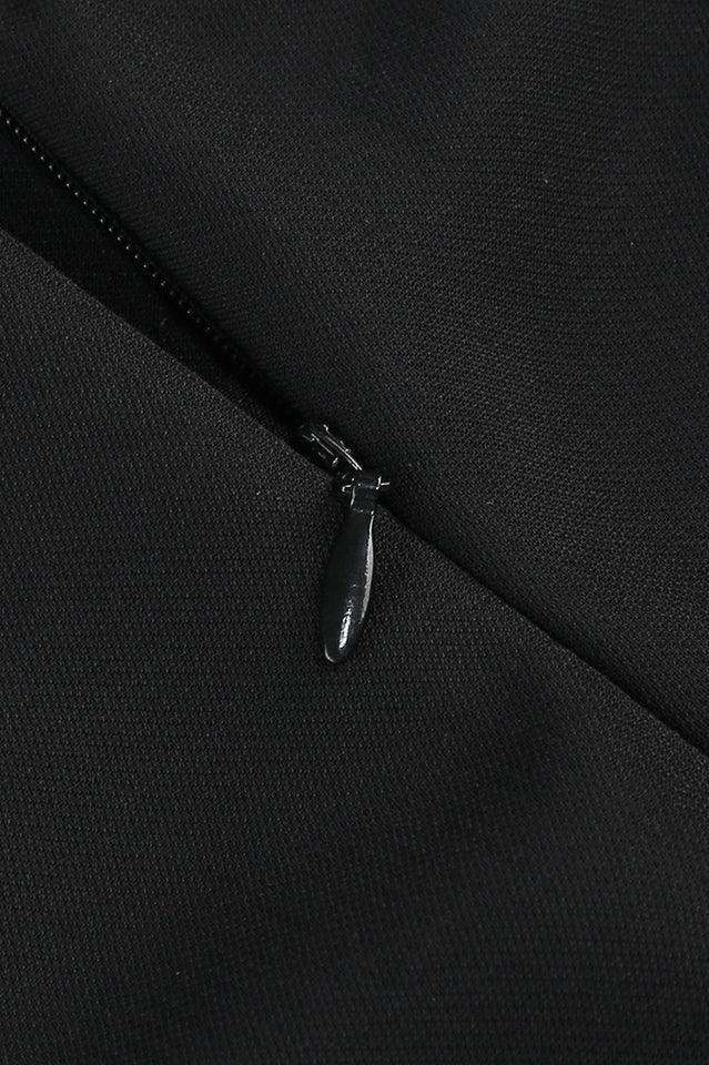 Embellished black crepe blazer with satin lapels - View 11 | TEVQA