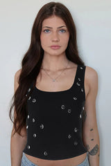 Ribbed Crystal Tank Top - View 11 | TEVQA