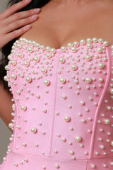 Pearl embellished mermaid gown - View 6 | TEVQA
