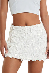 Sequin mini skirt with high waist and zipper closure - View 13 | TEVQA
